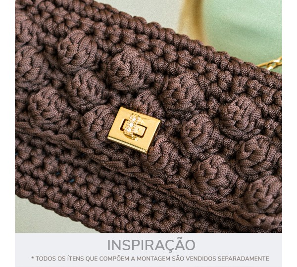 Fecho Retangular Ouro com Strass 30mm