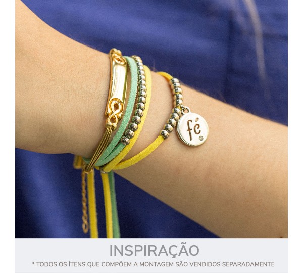 Pingente Fé Níquel com Strass 20mm