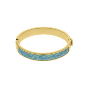 Pulseira Ouro com Resina Azul Cintilante 68mm
