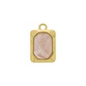 Pingente Boas Energias Ouro com Pedra Rosa Quartzo 21mm
