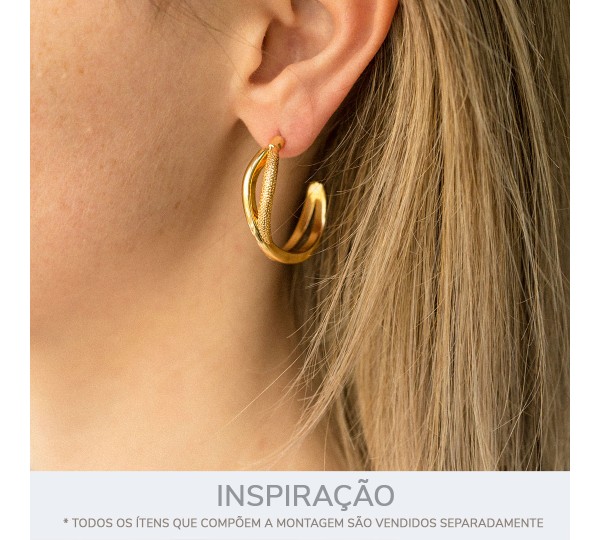 Brinco de Argola Dupla Ouro 30mm