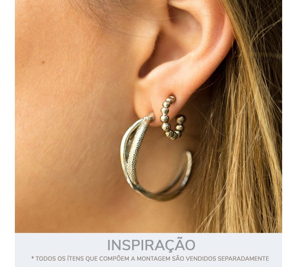 Brinco de Argola Dupla Níquel 30mm