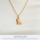 Pingente Boas Energias Ouro com Pedra Rosa Quartzo 21mm