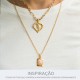 Pingente Boas Energias Ouro com Pedra Rosa Quartzo 21mm
