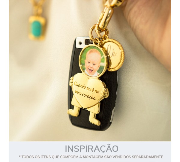 Pingente Criança Coração Ouro 61mm