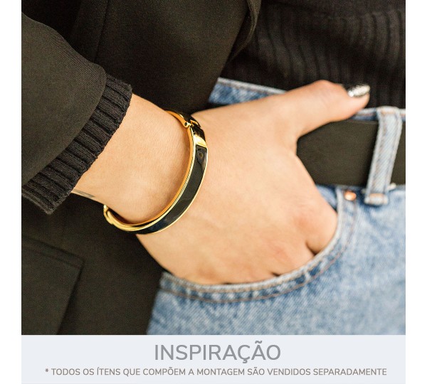 Pulseira Ouro com Preto 68mm