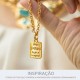 Pingente Boas Energias Ouro com Pedra Rosa Quartzo 21mm