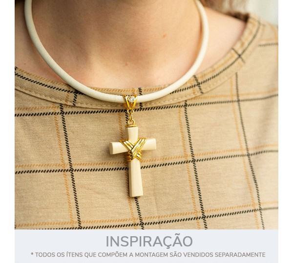 Tira Redonda Off White de Couro Sintético 5mm