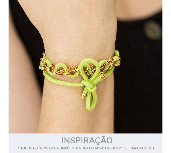 Tira Chata Verde de Camurça 3mm
