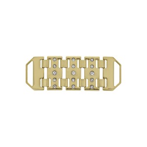 Maxi Pulseira New Dourado com Strass Cristal 125mm