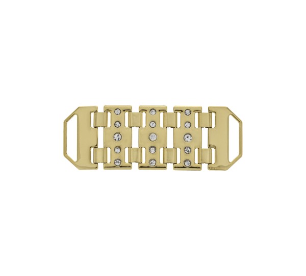 Maxi Pulseira New Dourado com Strass Cristal 125mm