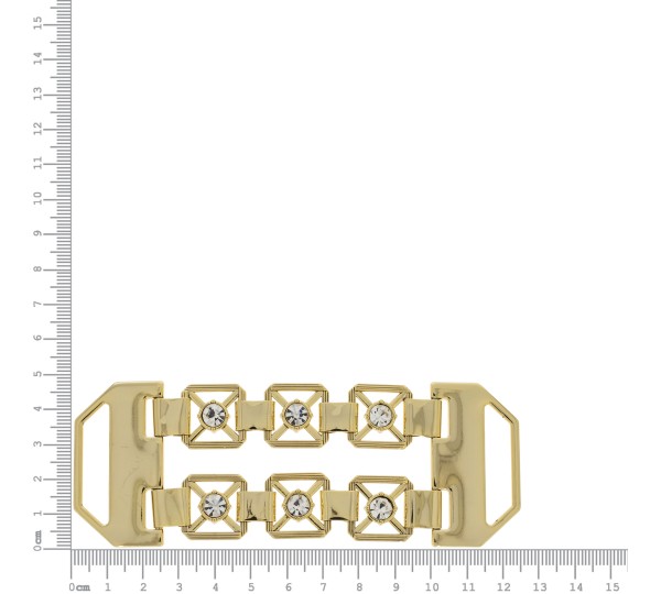 Montagem para Pulseira Vazada Ouro com Strass 125mm