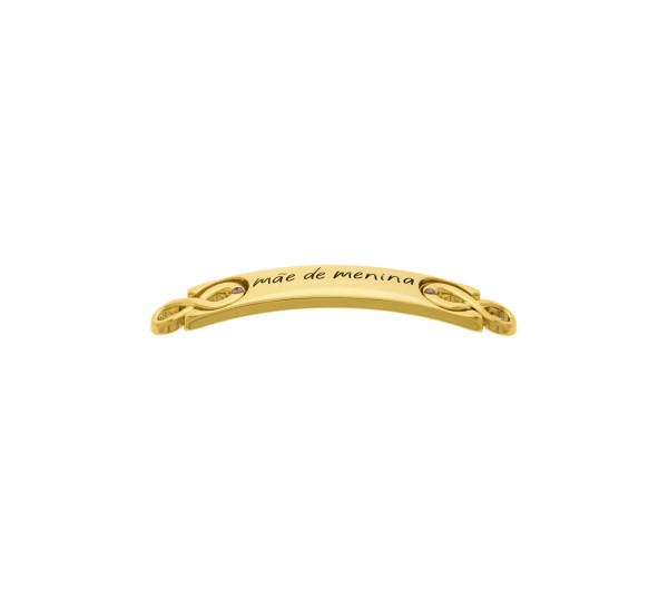Passa Tira Mãe de Menina Ouro com Strass Rosa 50mm