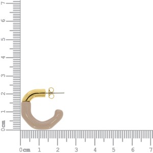Base para Brinco Ouro com Aplique Rosa Quartzo Perolizado 24mm