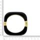 Pulseira Quadrada Ouro com Aplique Preto 78mm