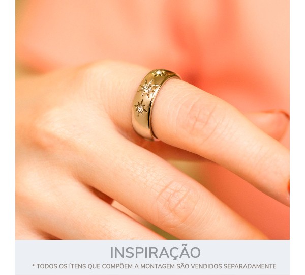 Anel Níquel com Strass N° 19