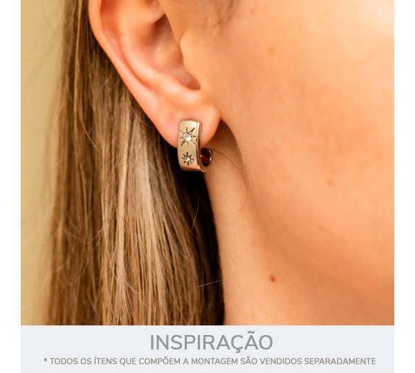 Brinco Níquel com Strass 15mm
