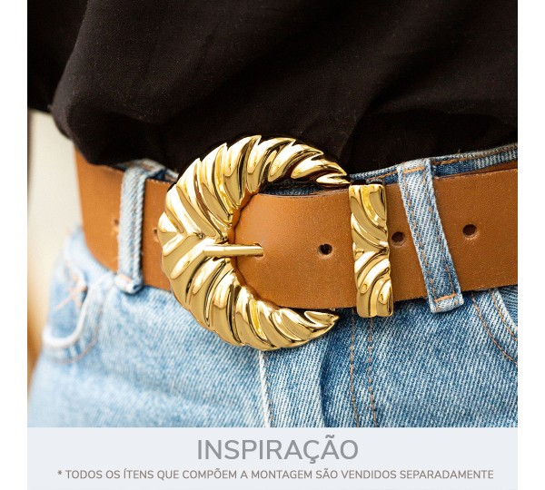 Passador Retangular New Dourado 42mm