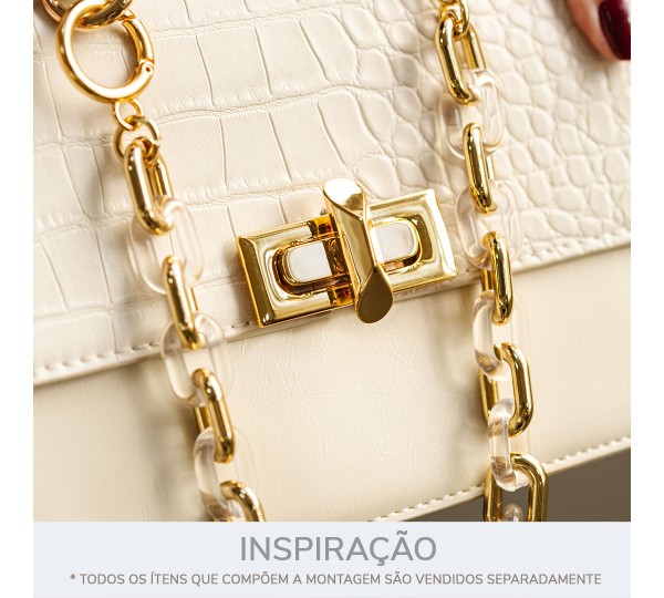 Fecho Retangular Ouro 50mm para Bolsa