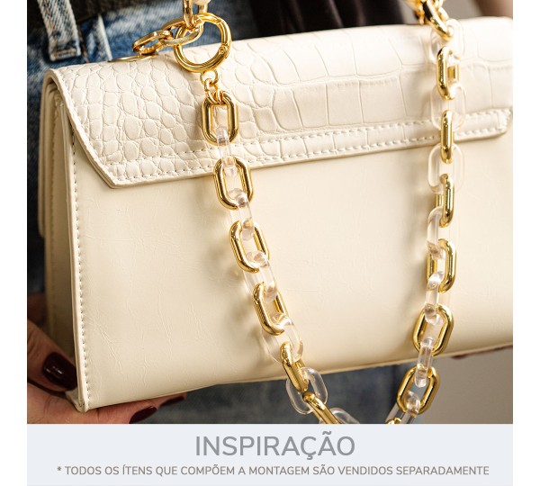 Montagem para Colar Ouro com Acrílico Transparente 392mm
