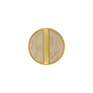 Botão Redondo Para Costura Ouro com Resina Pérola 28mm