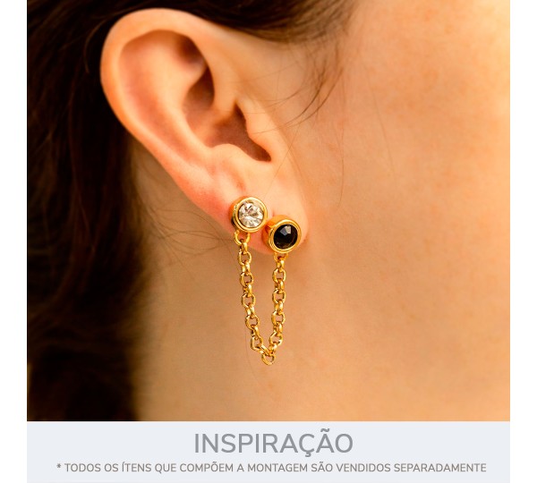 Base para Brinco Ouro com Strass 12mm