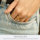 Anel Ouro com Strass Cristal e Preto N° 17
