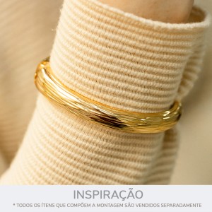 Pulseira Texturizada Ouro 72mm