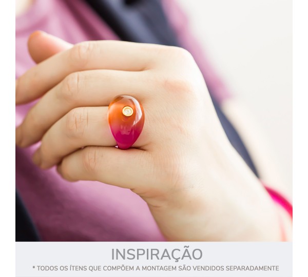 Anel Acrílico Degradê com Strass N° 17