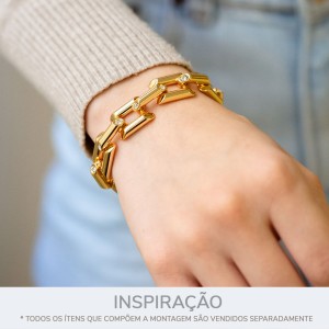 Montagem para Pulseira Ouro com Strass 155mm