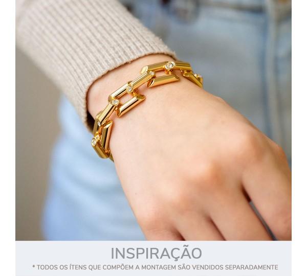 Montagem para Pulseira Ouro com Strass 155mm