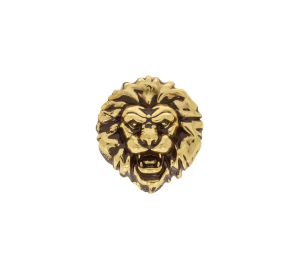 Ponteira Leão Ouro com Marrom 25mm