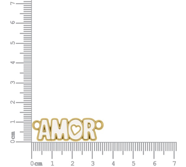 Pingente Amor Ouro com Branco 35mm