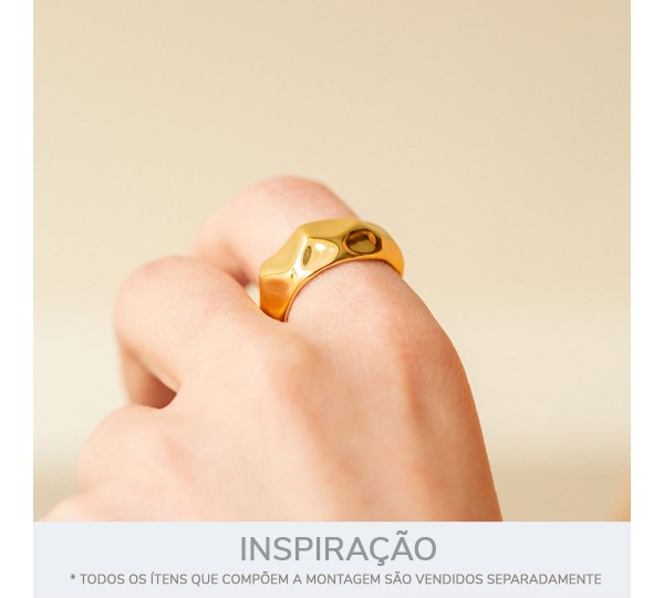 Anel Orgânico Ouro Abertura 18mm