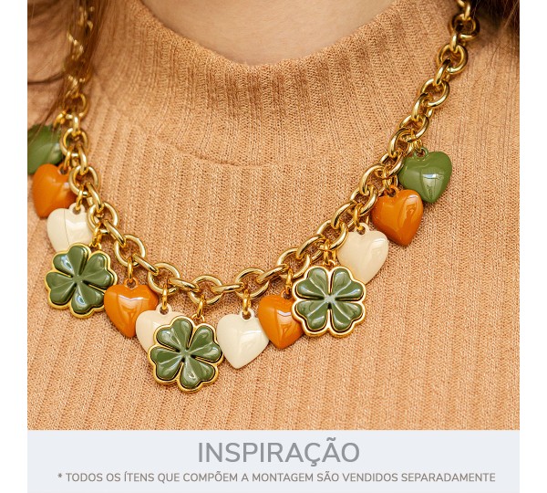 Conjunto de Pingentes Corações Coloridos 20mm