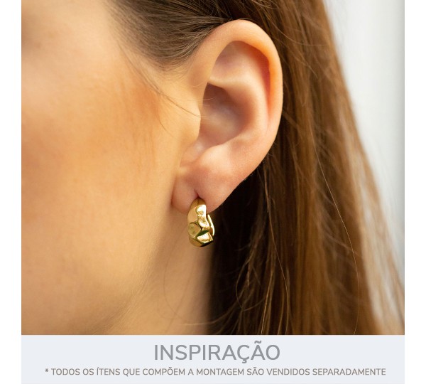 Brinco Argola Orgânica Ouro 14mm