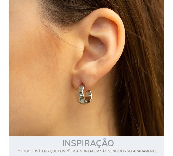 Brinco Argola Orgânica Níquel 14mm