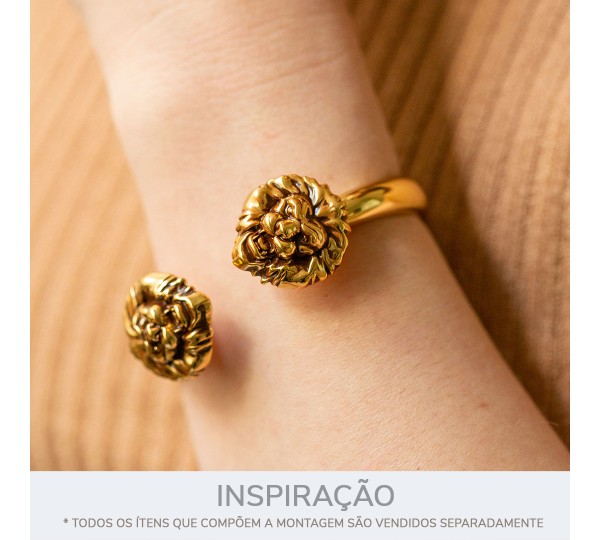 Ponteira Leão Ouro com Marrom 25mm