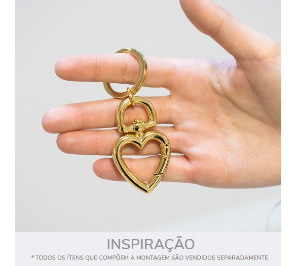 Mosquetão Coração Níquel 54mm