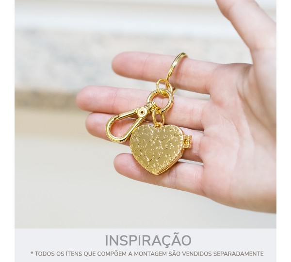 Pingente Relicário de Coração Ouro 26mm