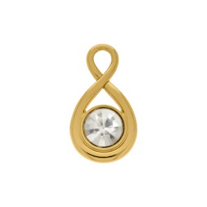 Pingente Infinito Ouro com Strass Cristal 26MM