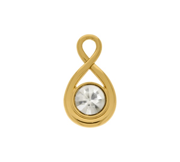 Pingente Infinito Ouro com Strass 26MM