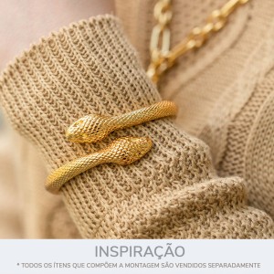 Bracelete Cobra Dourado 69mm