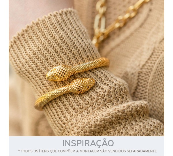Bracelete Cobra Dourado 69mm