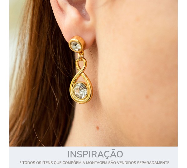 Pingente Infinito Ouro com Strass 26MM