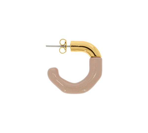 Brinco Ouro com Rosa Quartzo 24mm