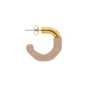 Brinco Ouro com Rosa Quartzo 24mm