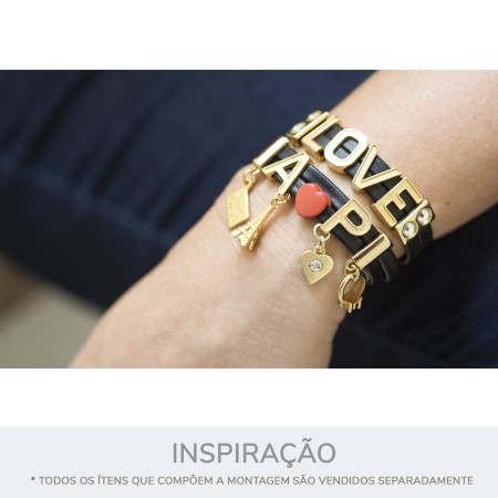 Passador Letra A Ouro 14mm