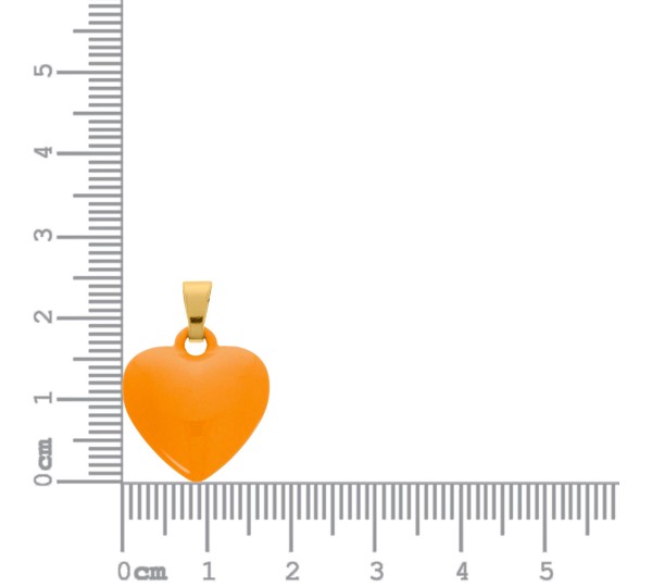 Pingente de Coração Laranja 20mm