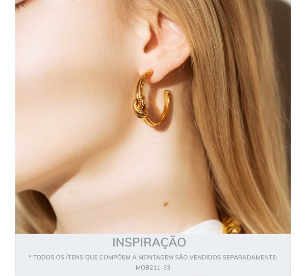 Brinco Argola Nó Ouro 32mm